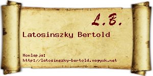 Latosinszky Bertold névjegykártya